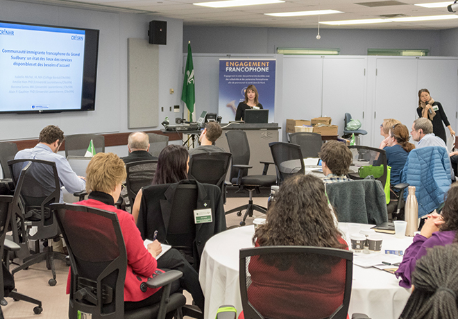 People gathered at the francophone symposium