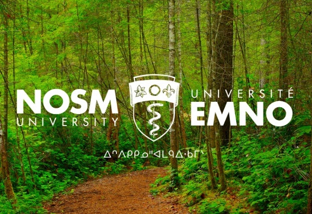 NOSM University trilingual logo